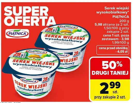 Serek wiejski wysokobiałkowy promocja w Carrefour Market