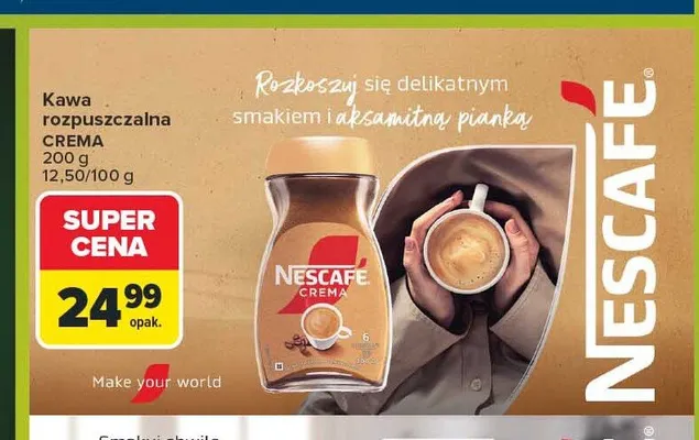 Kawa rozpuszczalna Nescafe Crema promocja w Carrefour