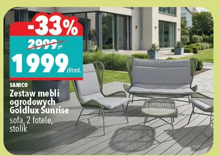 Zestaw mebli ogrodowych Goldlux Sunrise promocja w Biedronka Home