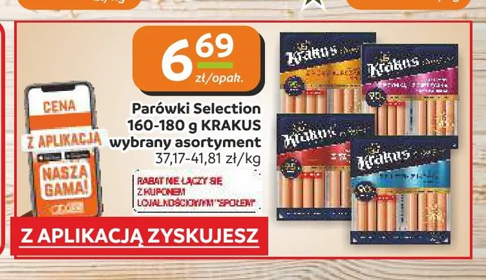 Parówki Selection Krakus promocja w Społem Częstochowa
