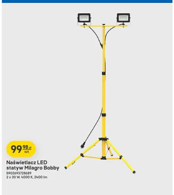 Naświetlacz LED statyw Milagro Bobby promocja w Castorama