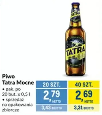 Piwo Tatra Mocne promocja w Makro