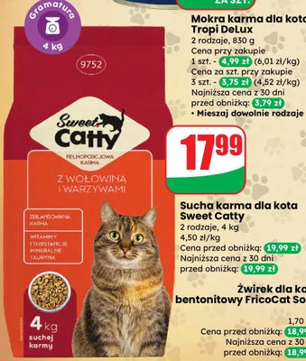 Sucha karma dla kota 2 rodzaje promocja w Dino