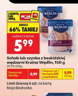 Schab z beskidzkiej wędzarni Kraina Wędlin promocja w Biedronka