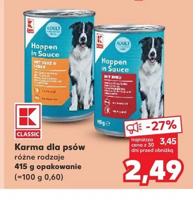 Karma dla psów K-Classic Happen in Sauce mit Herz & Leber promocja w Kaufland