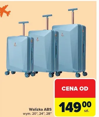 Walizka ABS niebieska wym. 28" promocja w Carrefour