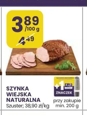 Szynka wiejska naturalna Szuster promocja w Stokrotka
