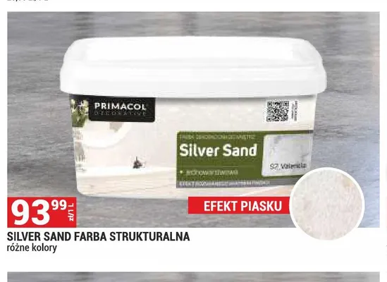 Farba strukturalna Silver Sand Primacol Decorative promocja w Merkury Market