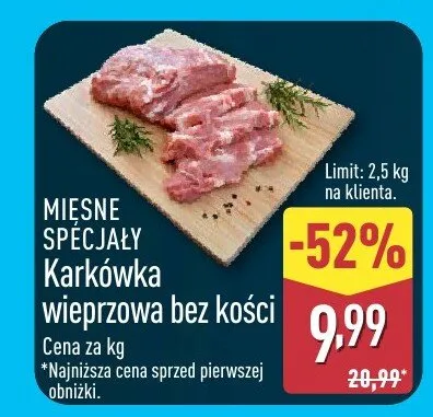 Karkówka wieprzowa bez kości Mięsne Specjały promocja w Aldi