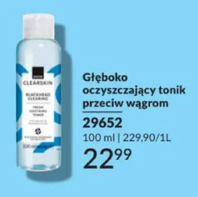 Głęboko oczyszczający tonik przeciw wągrom Clearskin promocja w AVON