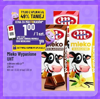 Mleko Wypasione UHT czekoladowe Mlekovita promocja w POLOmarket