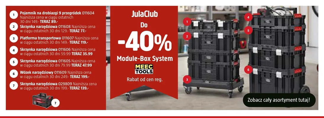 Pojemnik na drobiazgi 9 przegródek 011604 Meec Tools promocja w Jula