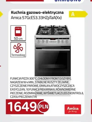 Kuchnia gazowo-elektryczna Amica 57GCES3,33HzpTaA(Xx) promocja w kakto.pl