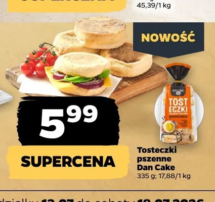 Tosteczki pszenne Dan Cake promocja w Netto