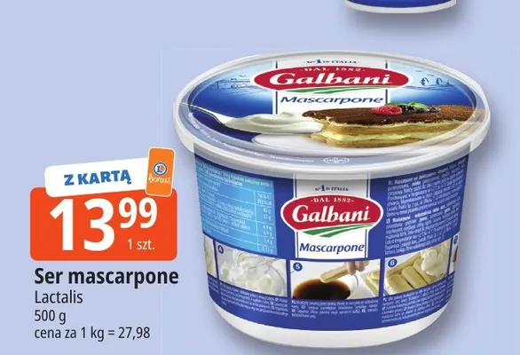 Ser mascarpone Galbani promocja w Leclerc
