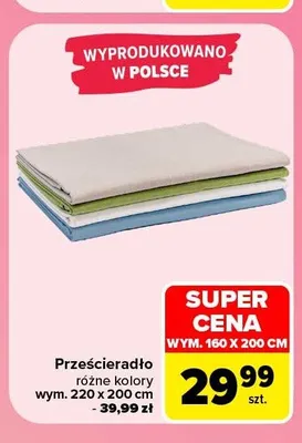 Prześcieradło 160x200 cm promocja w Carrefour