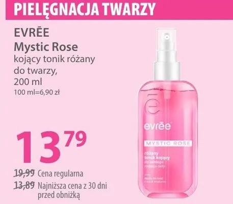 Mystic Rose kojący tonik różany do twarzy promocja w Hebe