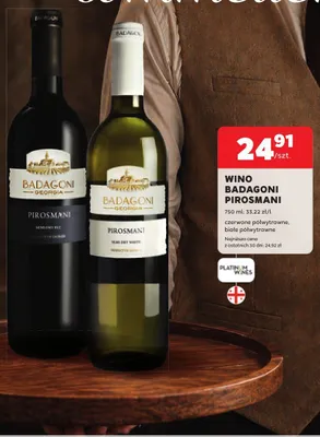 Wino Badagoni Pirosmani białe półwytrawne promocja w Stokrotka