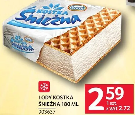 Lody KOSTKA ŚNIEŻNA 180 ml promocja w Selgros