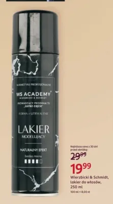 Lakier do włosów Wierzbicki & Schmidt WS Academy modelujący promocja w Rossmann