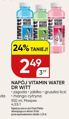 Napój witaminowy Dr Witt Vitamin Water mango cytryna promocja w Chata Polska