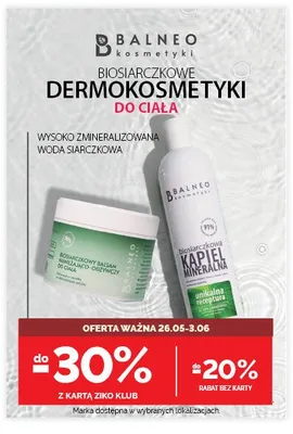 Biosiarczkowy balsam nawilżająco-odżywczy do ciała BALNEO promocja w Ziko Dermo
