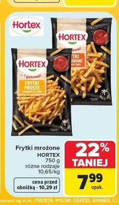 Frytki mrożone proste Hortex promocja w Carrefour