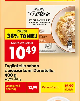 Tagliatelle schab z pieczarkami Donatello promocja w Biedronka