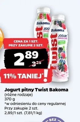 Jogurt pitny Twist Bakoma promocja w Netto