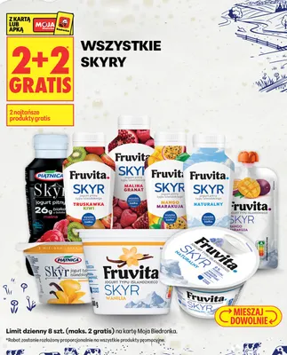Jogurt pitny Skyr malina granat Fruvita promocja w Biedronka