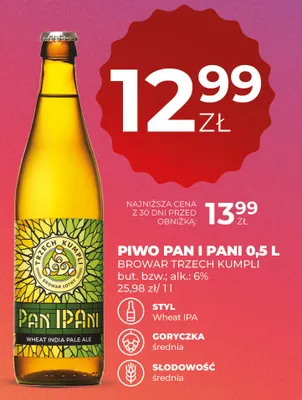 Piwo Trzech Kumpli Pan i Pani Wheat IPA promocja w Duży Ben