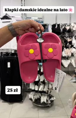 Klapki damskie z kwiatkiem promocja w Pepco
