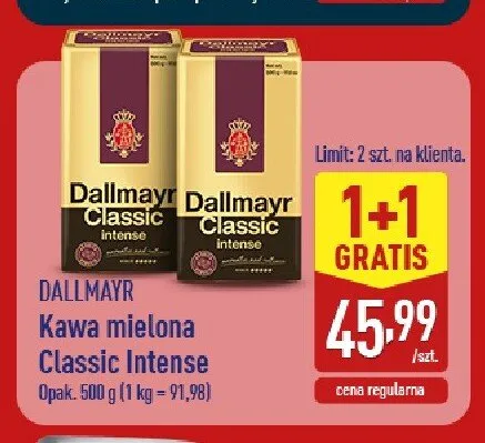 Kawa mielona DALLMAYR Classic Intense promocja w Aldi