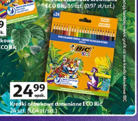 Kredki ołówkowe drewniane BIC Kids ECO Bic promocja w Auchan