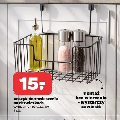 Koszyk do zawieszenia na drzwiczkach 24,9x16x23,6cm promocja w Netto