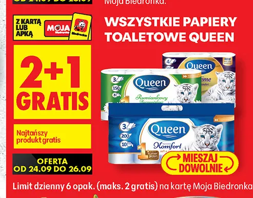 Papier toaletowy Komfort Queen promocja w Biedronka