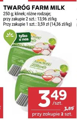 Twaróg Farm Milk klinek promocja w Stokrotka