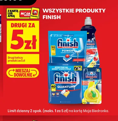 Tabletki do zmywarki Finish Power lemon promocja w Biedronka