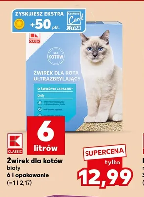 Żwirek dla kotów biały K-Classic promocja w Kaufland