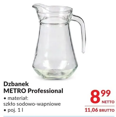 Dzbanek METRO Professional szklany promocja w Makro