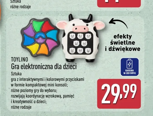 Gra elektroniczna dla dzieci TOYLINO promocja w Aldi