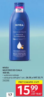 Mleczko do ciała Nivea 400 ml - wybrane rodzaje promocja w Selgros
