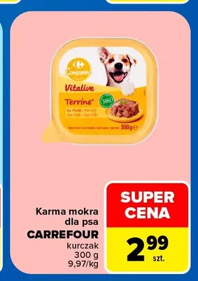 Karma mokra dla psa Carrefour Companino Vitalive Terrine promocja w Carrefour Market