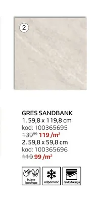 Gres Sandbank Opoczno 59,8x59,8 cm promocja w Komfort