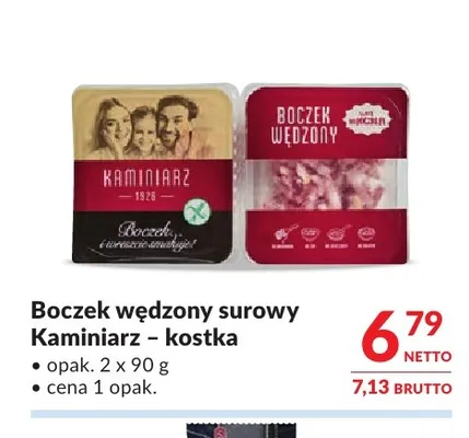 Boczek wędzony surowy Kaminiarz kostka 2-pak promocja w Makro
