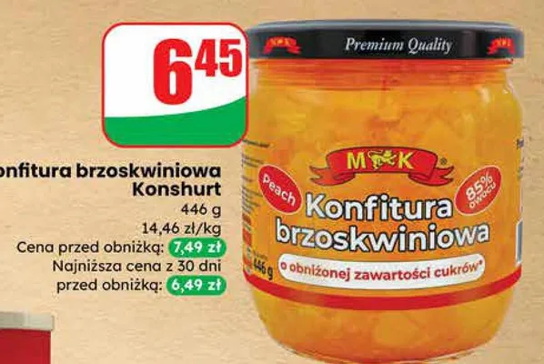 Konfitura brzoskwiniowa promocja w Dino