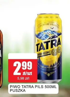 Piwo Tatra Pils promocja w Bingo