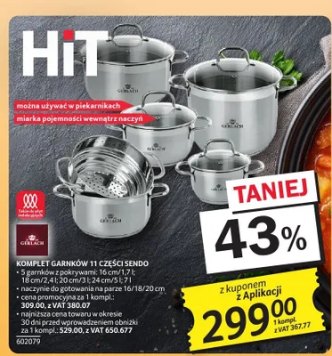 Komplet garnków Gerlach Sendo 11 części promocja w Selgros