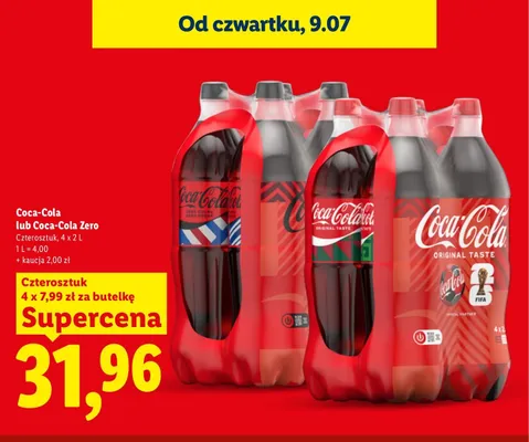 Napój gazowany Coca-Cola Original Taste 4-pak promocja w Lidl