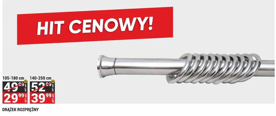 Drążek rozprężny 140-250 cm promocja w Merkury Market
